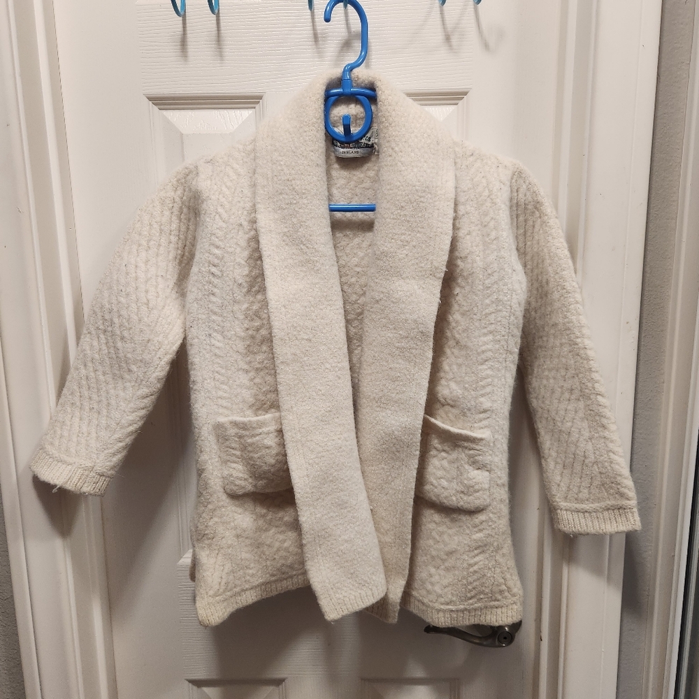 Aran crafts 100% merino wool cardigan sweater size xs or xxs
